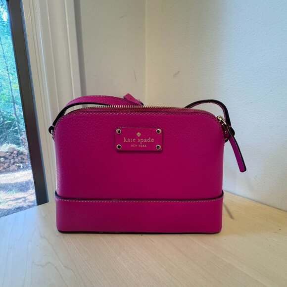 💖 Kate Spade Wellesley Hannah Crossbody / Shoulder Bag | Hot Pink Leather - Picture 1 of 9